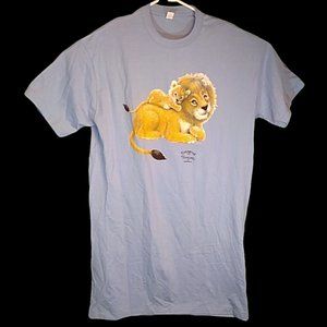 Endangered Young'uns Lion & Cub Morehead Vtg Long Sleepshirt OSF New with Tags